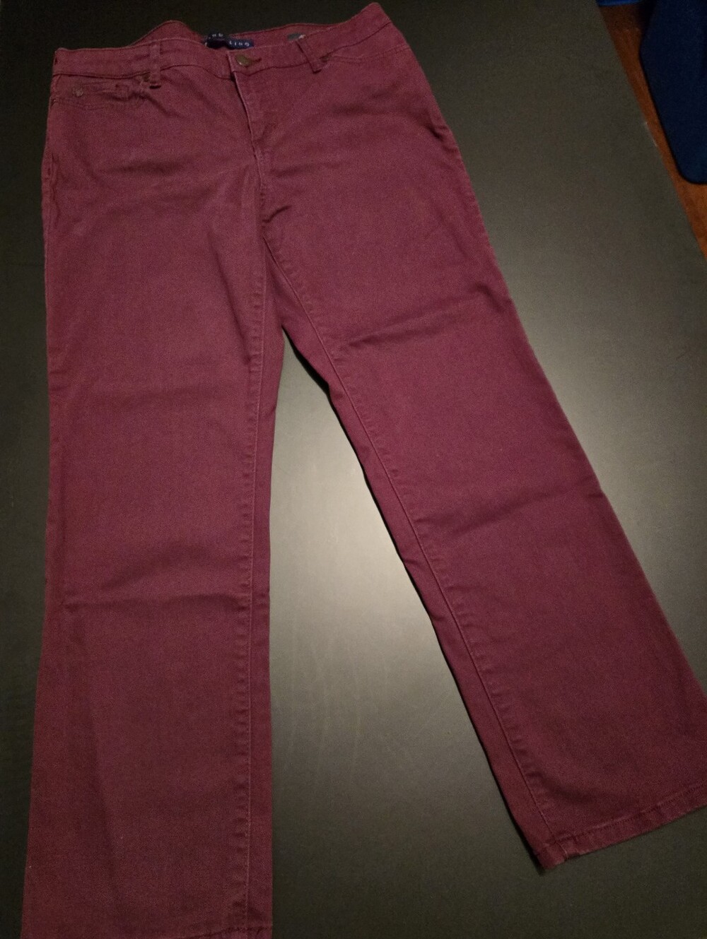 Bandolino Women's Burgundy Straight-Leg Jeans 12 Petite